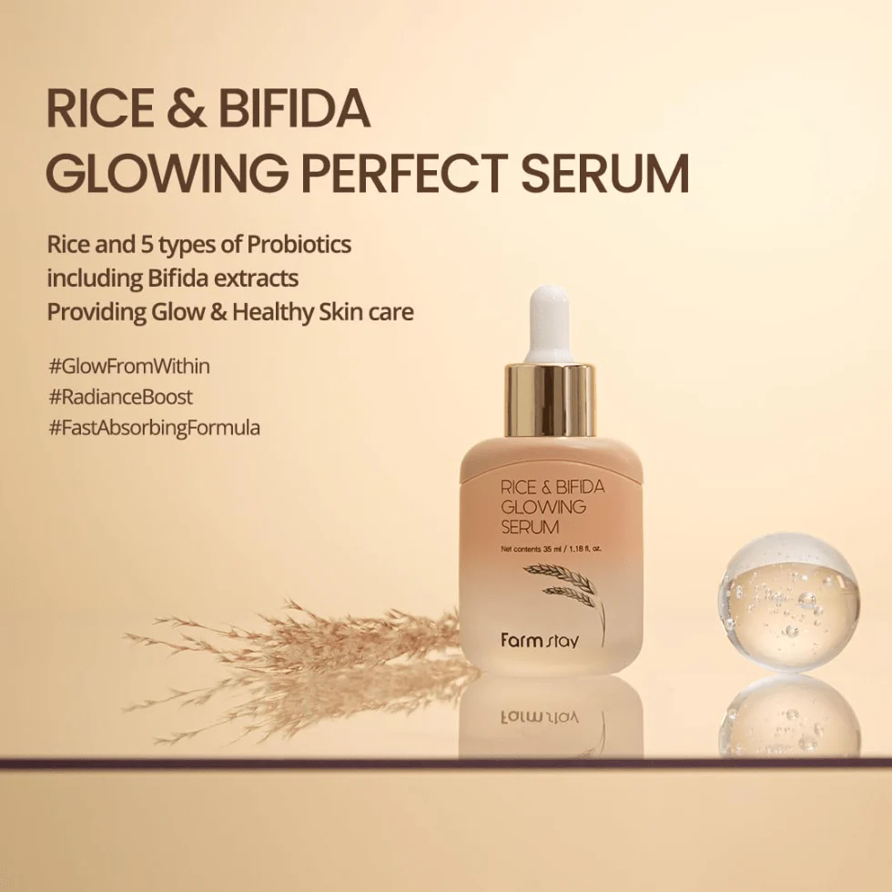 Farmstay - Rice & Bifida Glowing Perfect Serum 35ml - Image 3